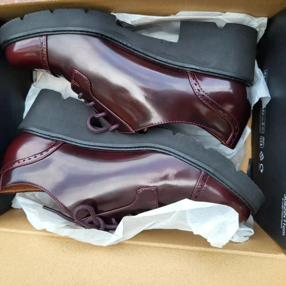 Wide Naturalizer Cabaret Lace Loafer Lug Platform Wine Burgundy Shoe Women 8.5 - Picture 4 of 15